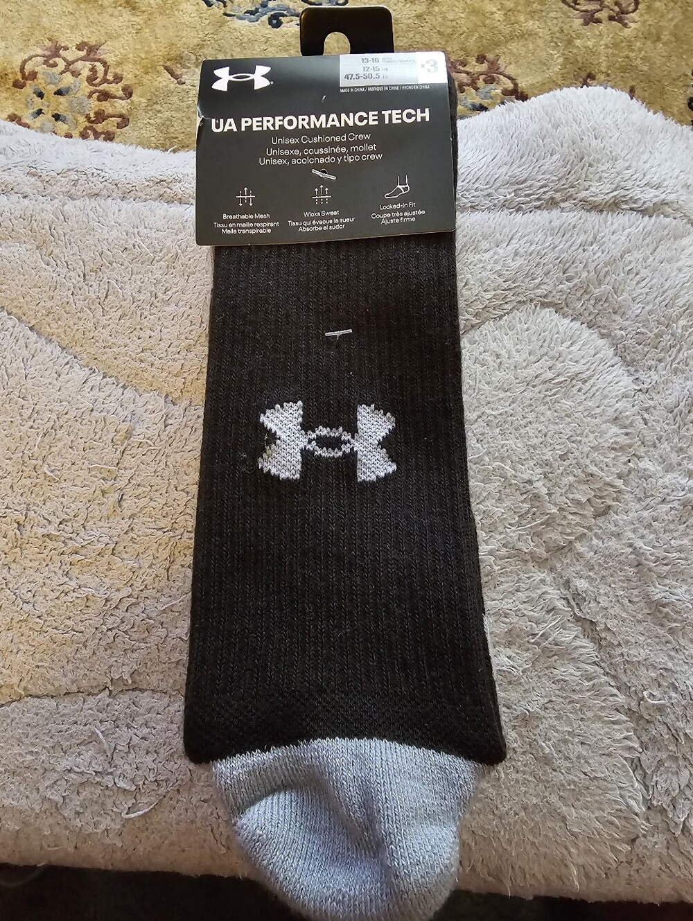 Under Armour athletic socks - XL  3 pair -  New Size 13-16